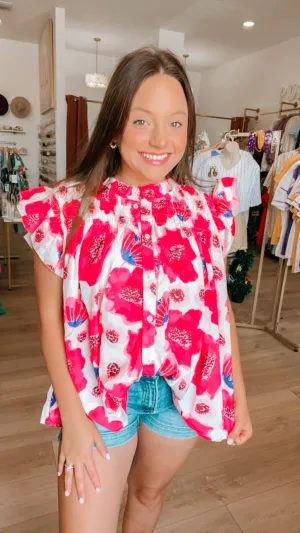 Fuchsia Floral Top