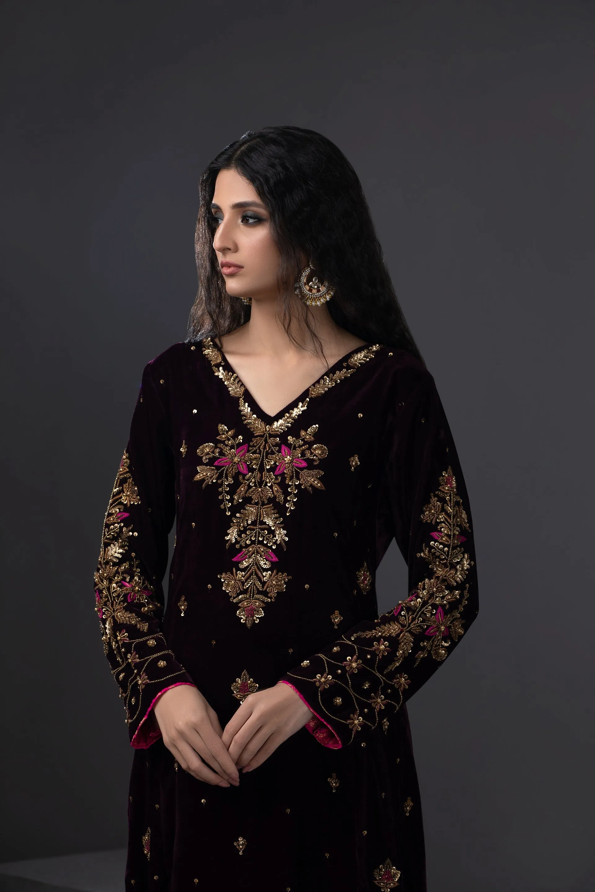 Gaia Embroidered Shirt With Pants & Dupatta 3-Piece Stitched