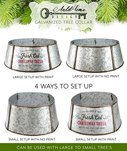 Galvanized Metal Christmas Tree Collar (Case of 4)