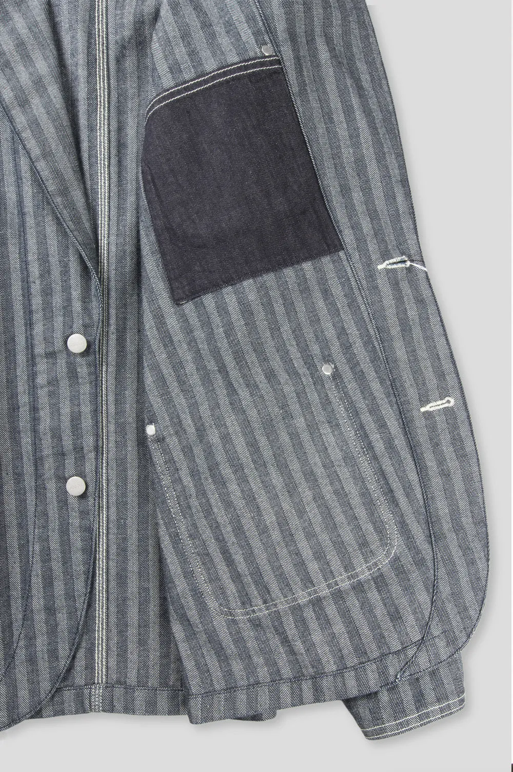 GANRYU HERRINGBONE DENIM BLAZER JACKET INDIGO