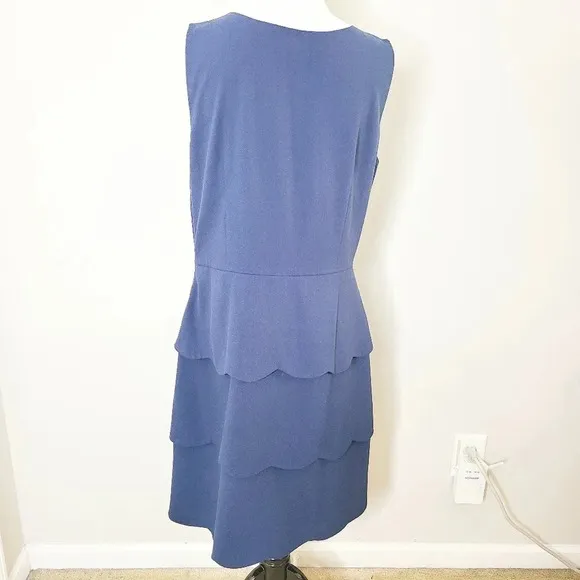 Garnet Hill Navy Blue Tiered Dress 8