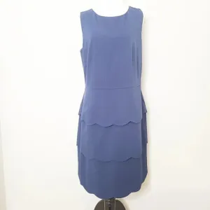 Garnet Hill Navy Blue Tiered Dress 8