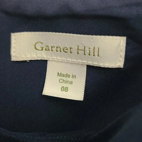 Garnet Hill Navy Blue Tiered Dress 8