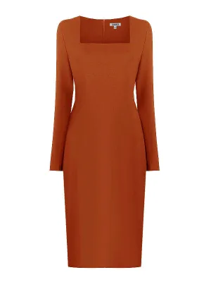 Geneva Long Sleeves Sheath Dress with Sleeves