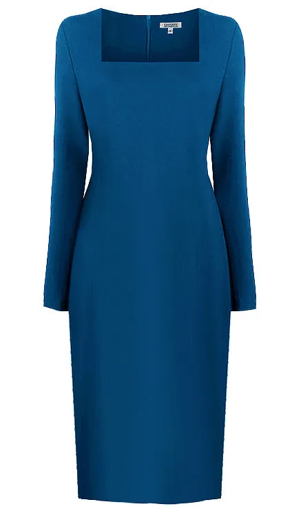 Geneva Long Sleeves Sheath Dress with Sleeves
