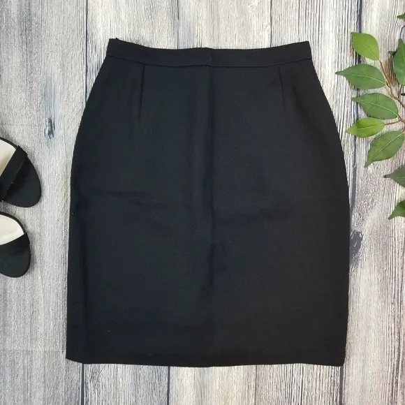 Giorgio Armani Black Wool Pencil Skirt
