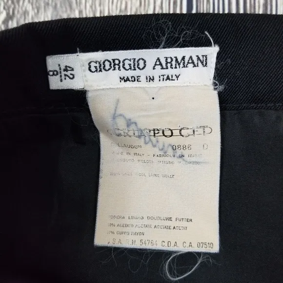 Giorgio Armani Black Wool Pencil Skirt