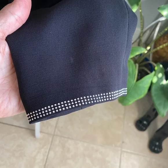 Giovanna Signature Blazer Stud Detailing &amp; Removable Lapel Black Glamcore Sz 18
