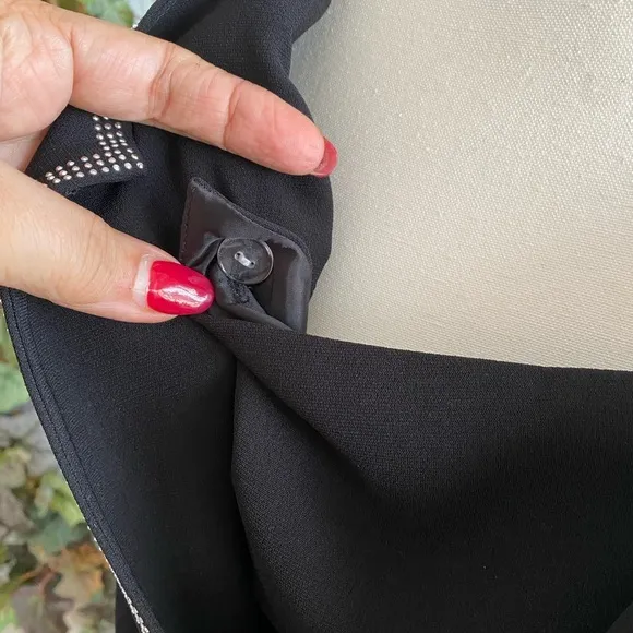 Giovanna Signature Blazer Stud Detailing &amp; Removable Lapel Black Glamcore Sz 18