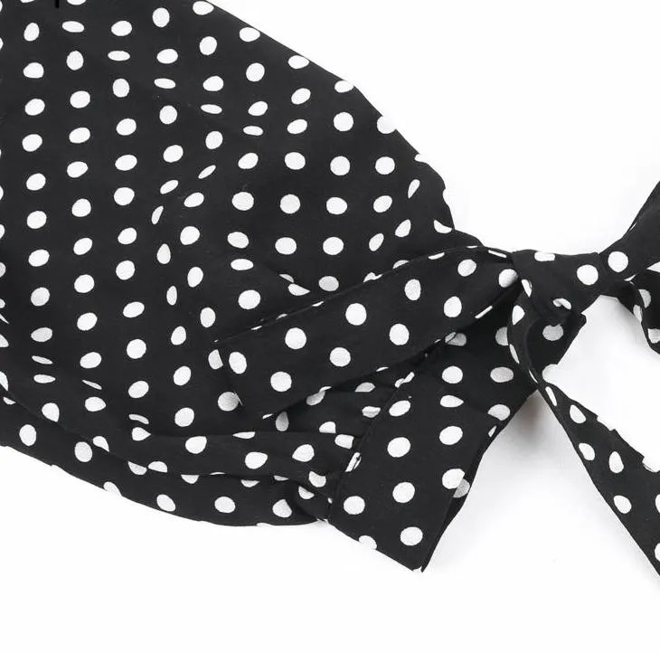 Glam Polka Dot Blouse - Black White