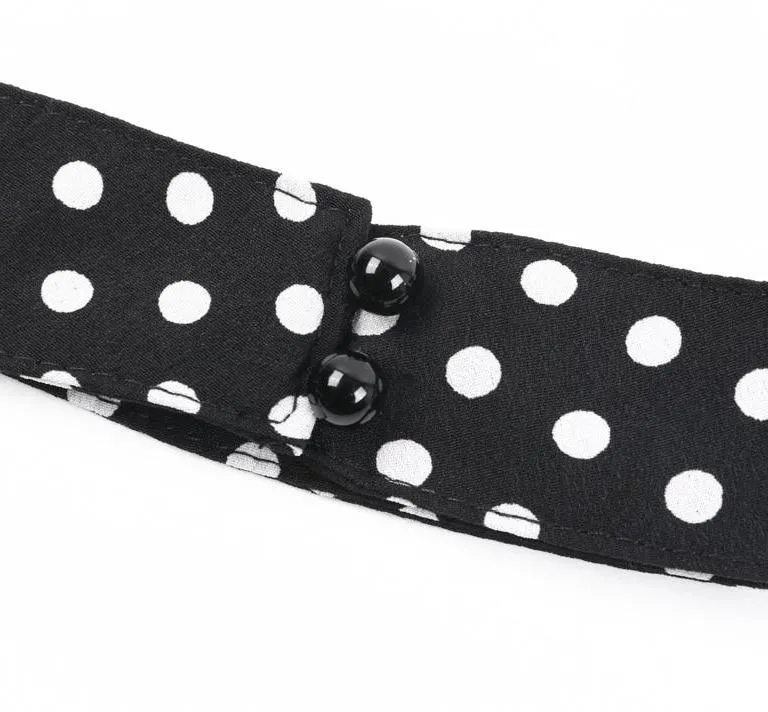 Glam Polka Dot Blouse - Black White