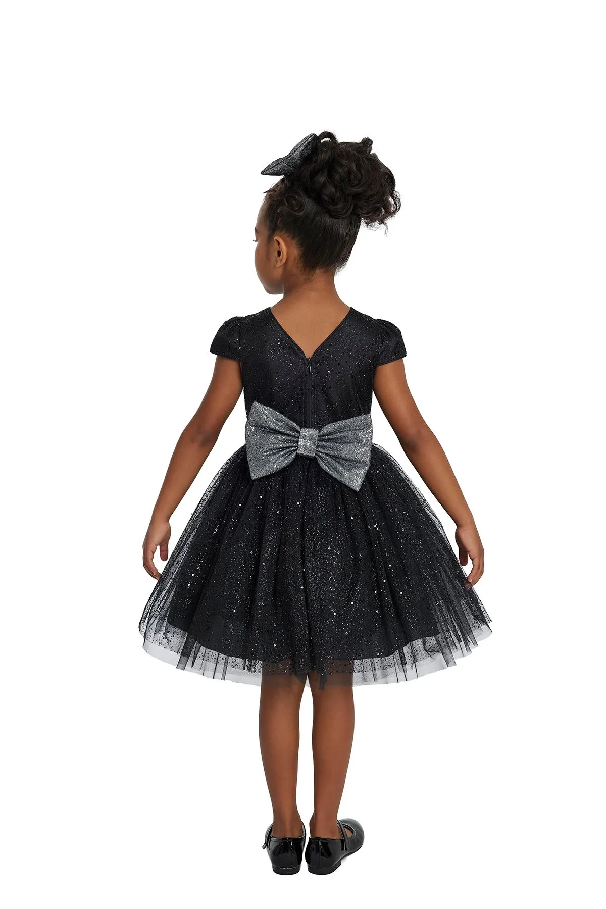 Glitter Tulle Little Black Dress for Girl