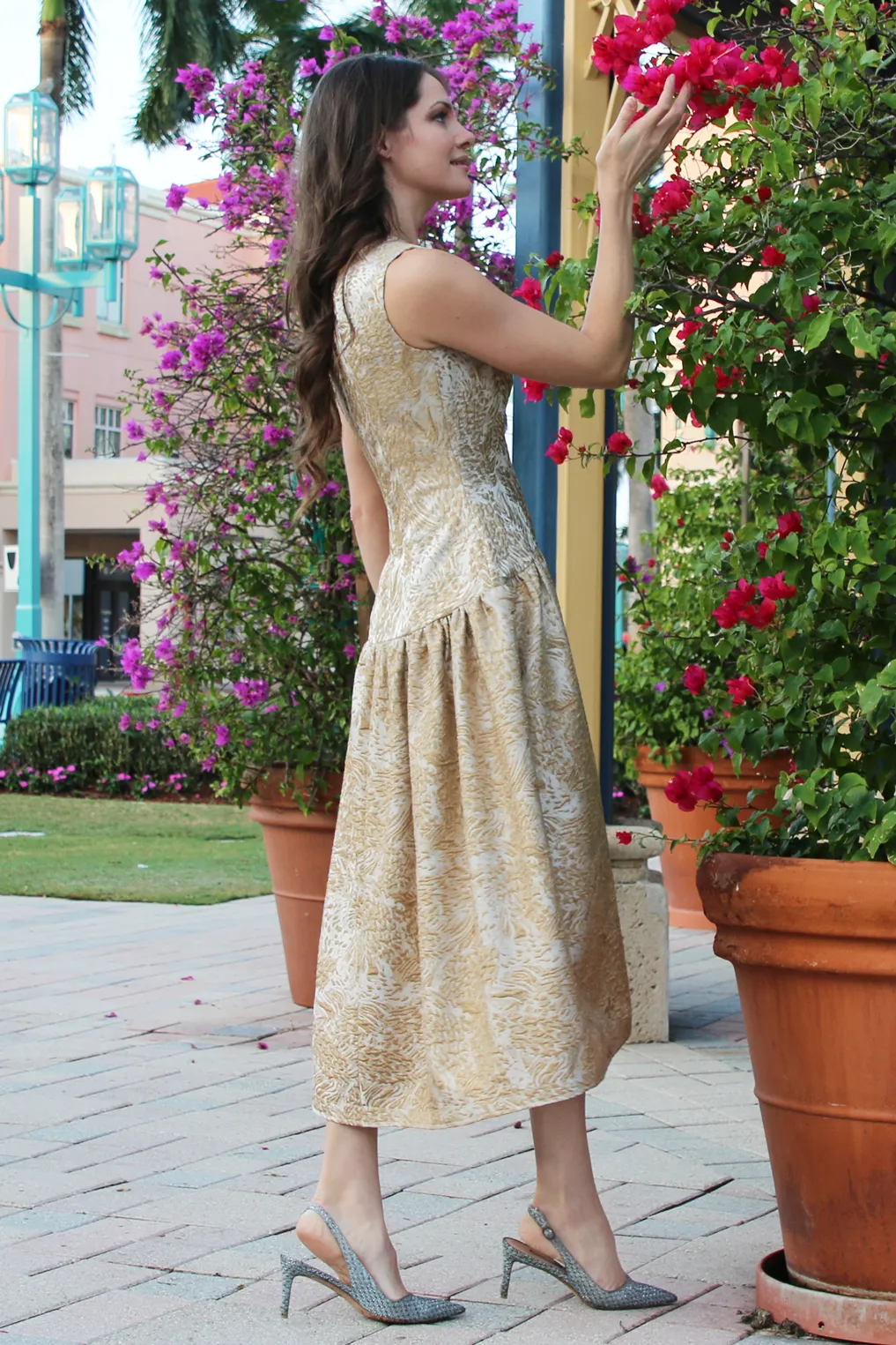 Gold Brocade Dress