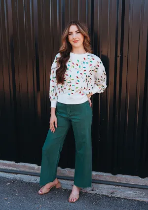 Green Straight Wide Leg Pants MMP623