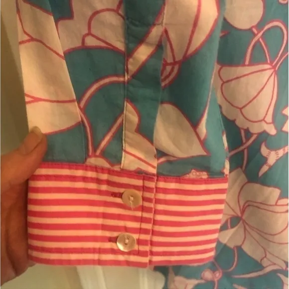 Gretchen Scott Design Dress Floral Sheath in Blue and Pink