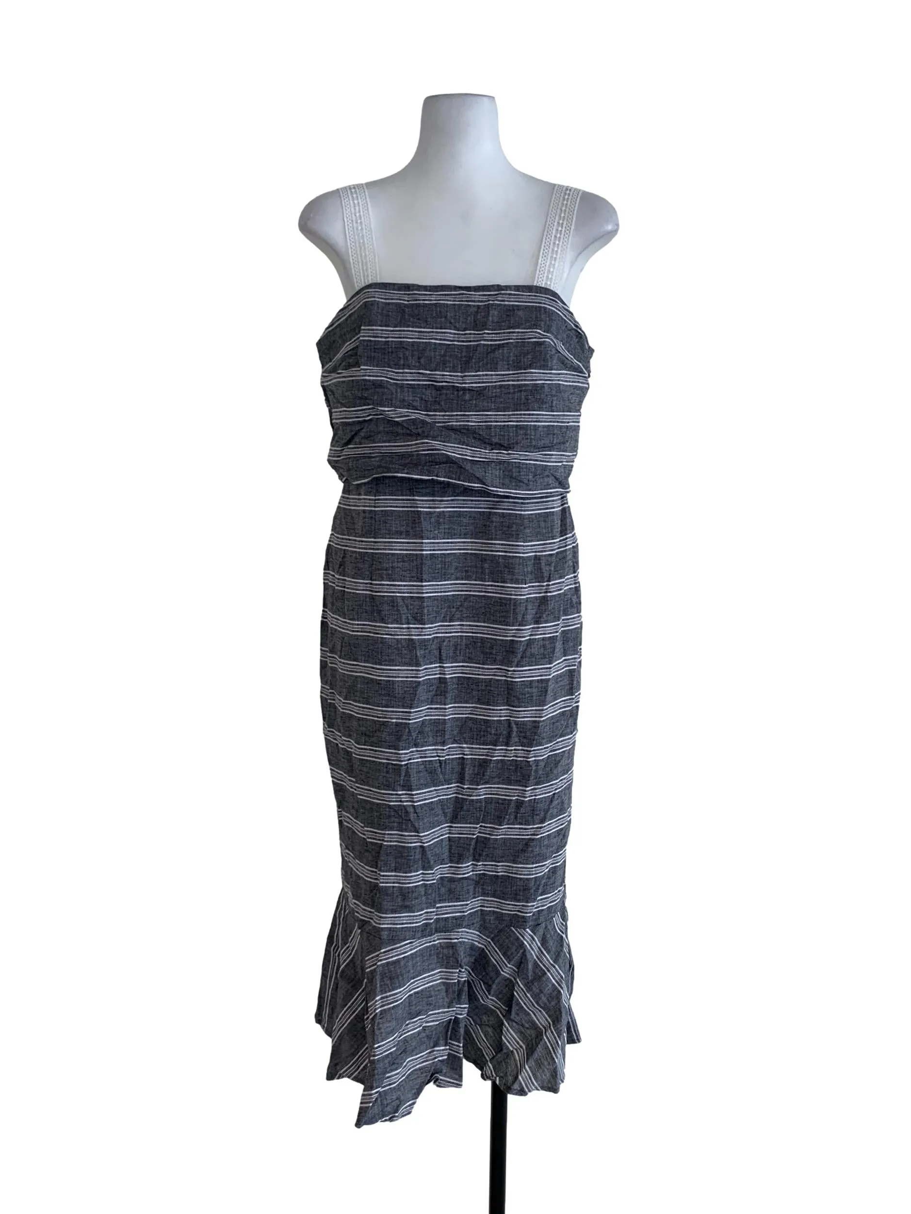 Grey Bengal Stripe Sheath Dress