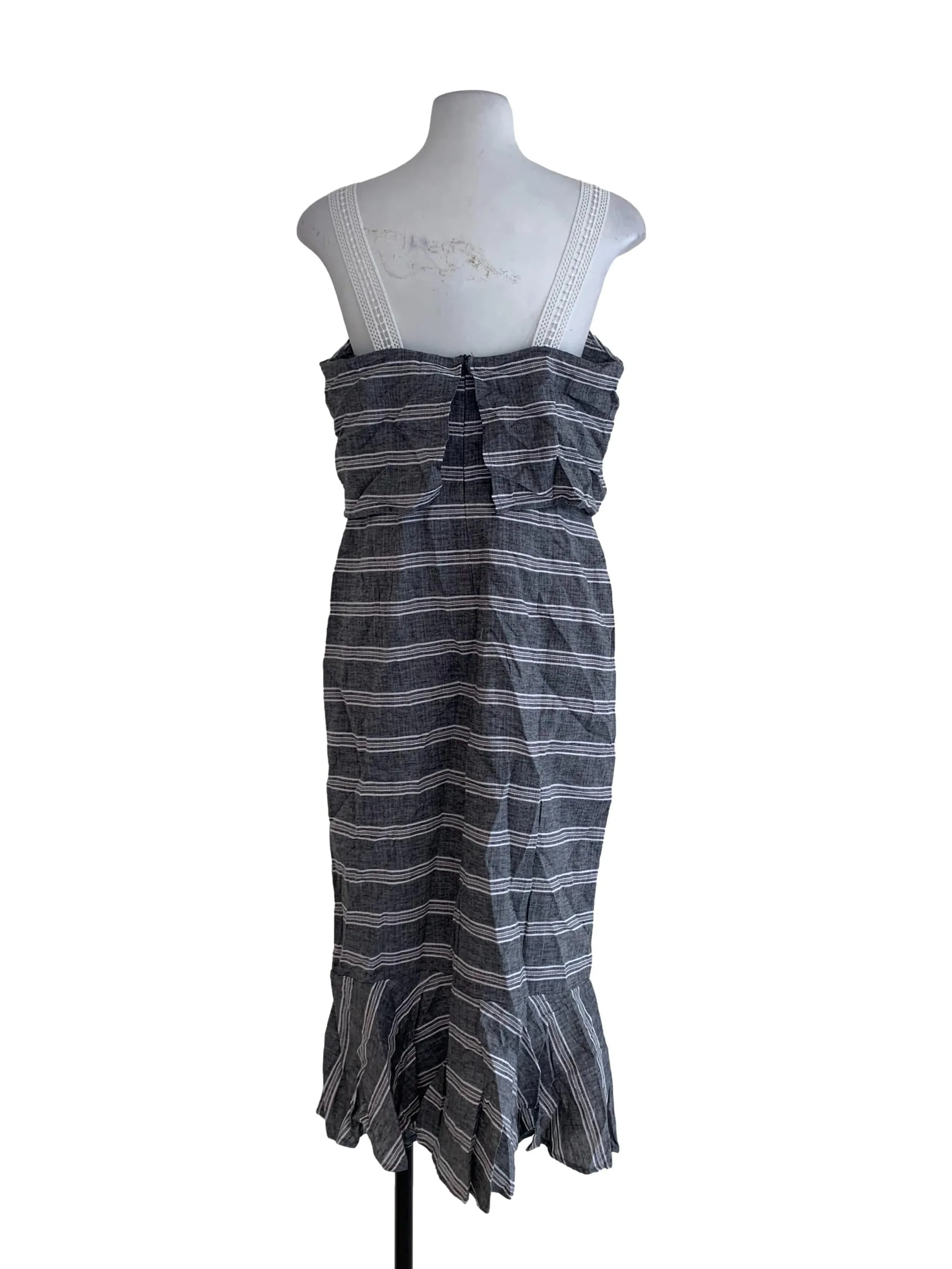 Grey Bengal Stripe Sheath Dress