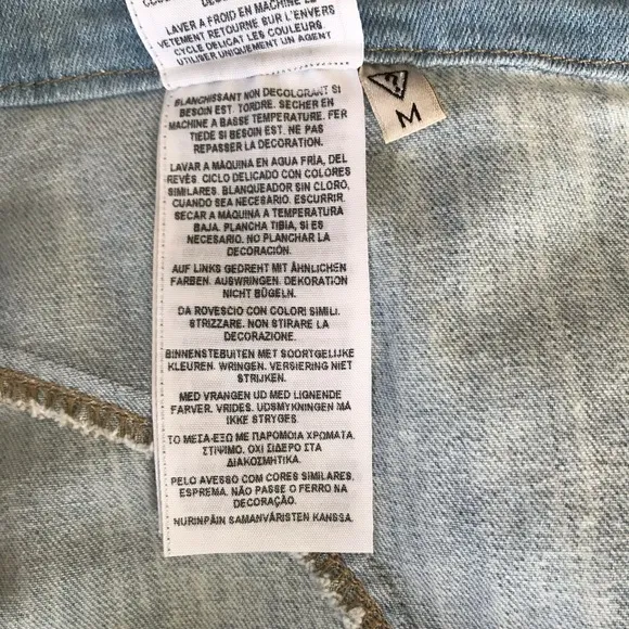 Guess denim destroyed zip up pencil skirt size M