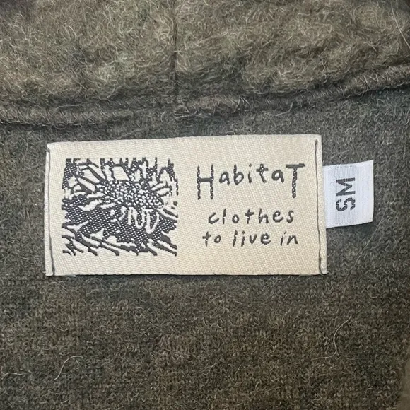 Habitat clothes to live in olive green wool blend jacket. Oversized Small. EUC