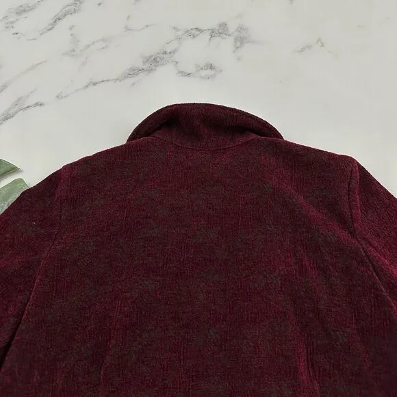 Habitat Womens Jacquard Velvet Blazer Jacket Size XS Burgundy Red Dark