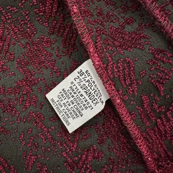 Habitat Womens Jacquard Velvet Blazer Jacket Size XS Burgundy Red Dark