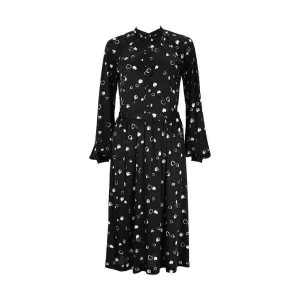 HALSTON 1970s Black and White Hearts Blouse and Skirt Set