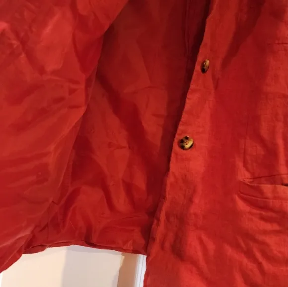 Harve Benard red 100% linen button up blazer jacket 16W