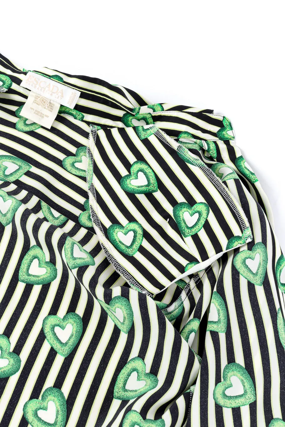Heart Wreath Striped Silk Blouse