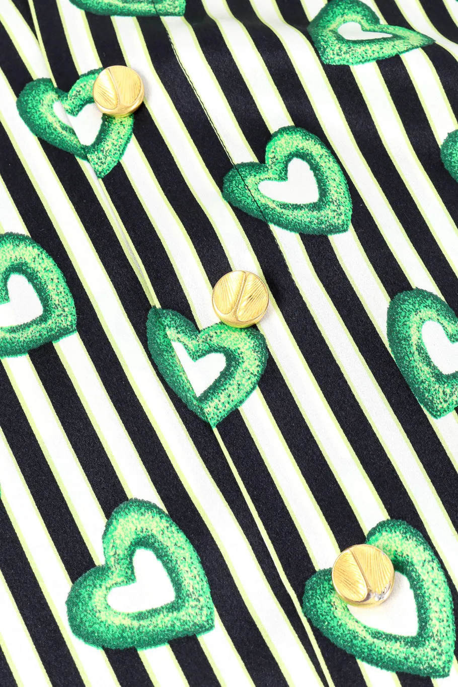 Heart Wreath Striped Silk Blouse