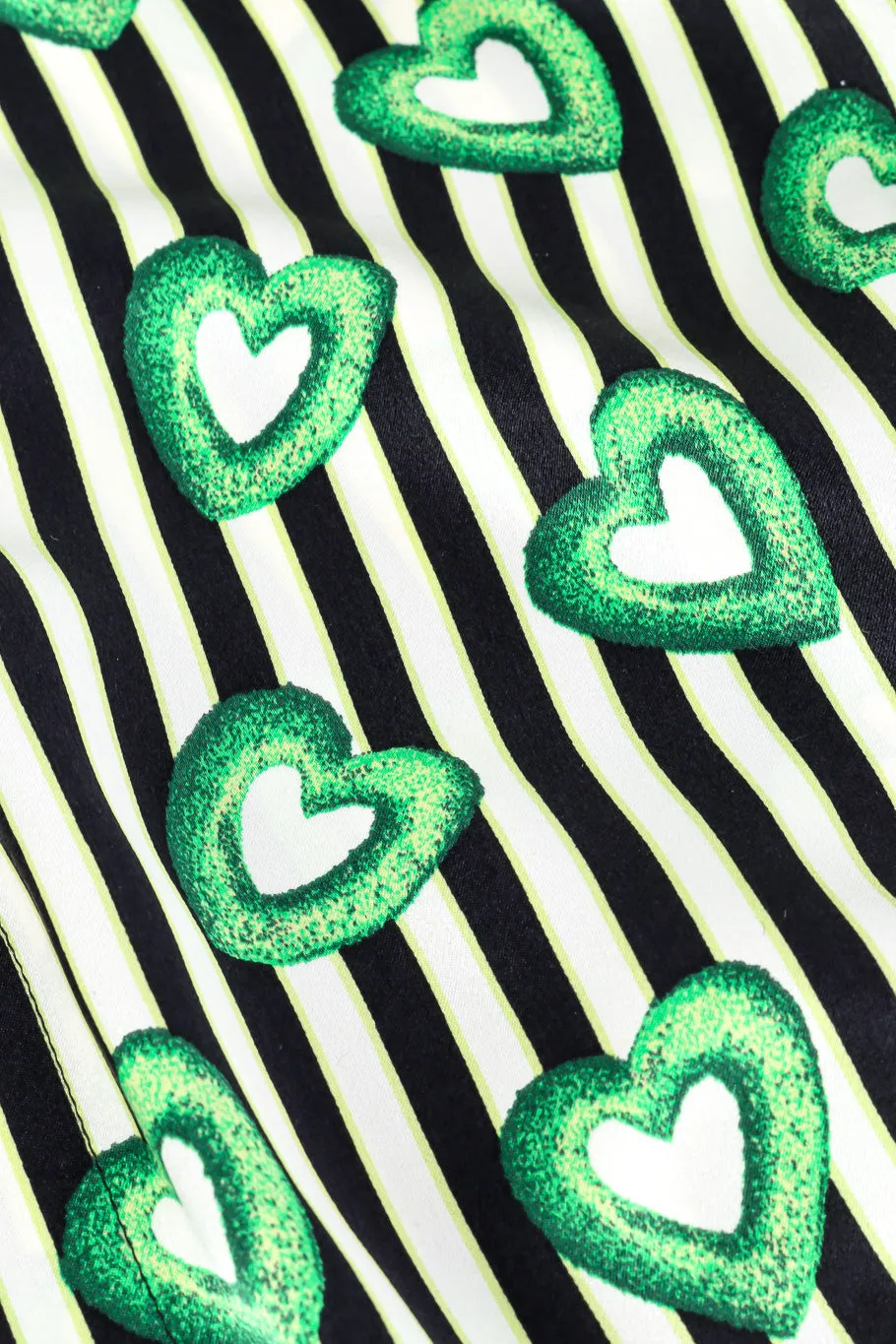 Heart Wreath Striped Silk Blouse