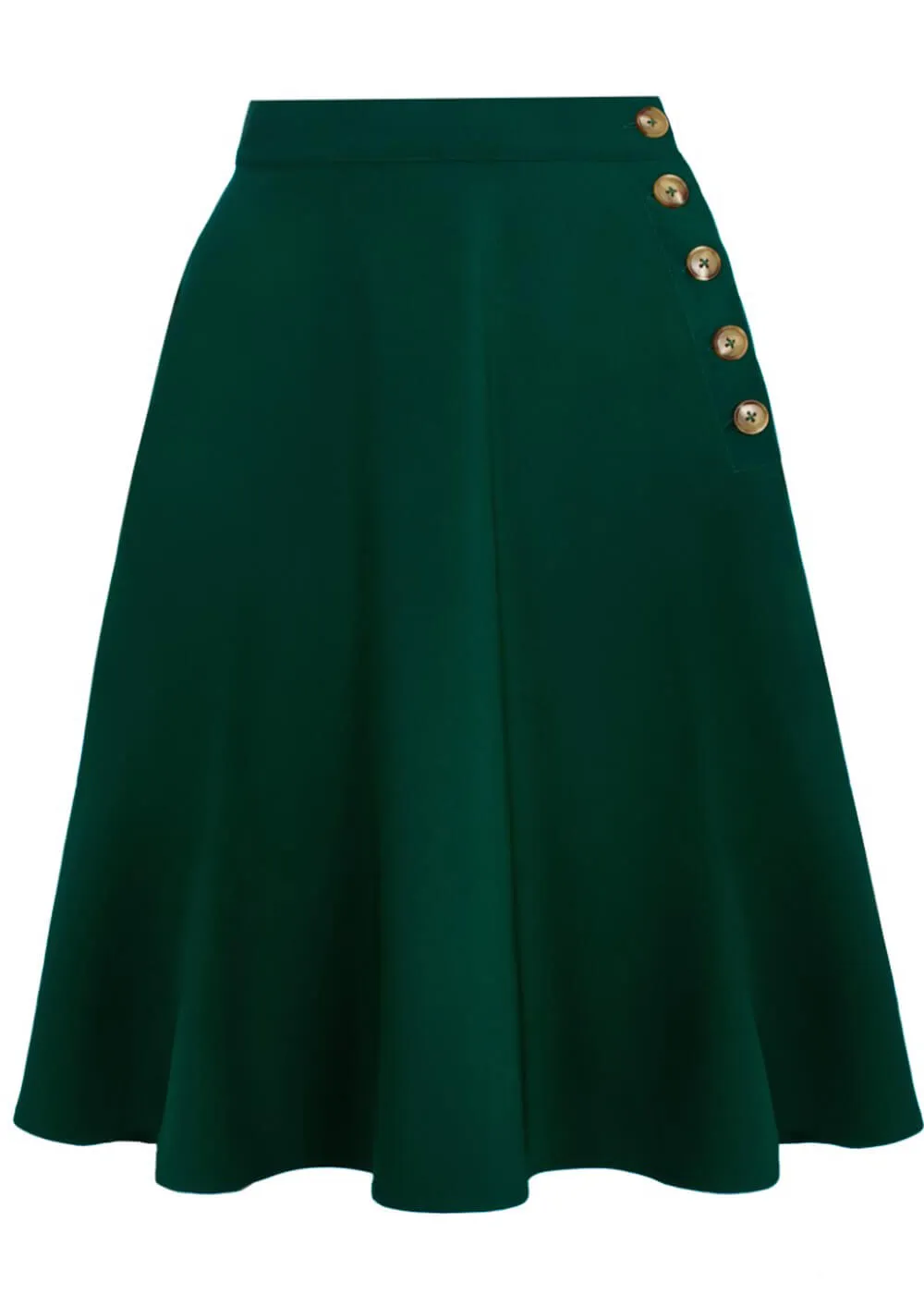 Hell Bunny Ravenwood 40's Swing Skirt Dark Green