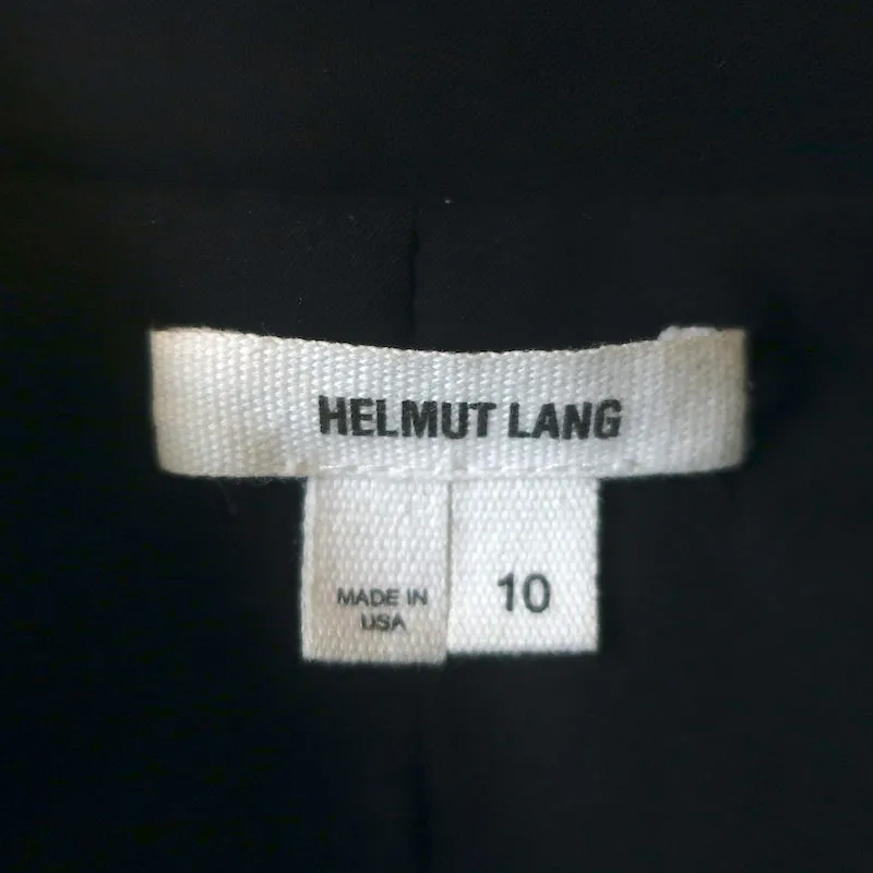 Helmut Lang Front Overlap Blazer Black Stretchy Wool Size 10