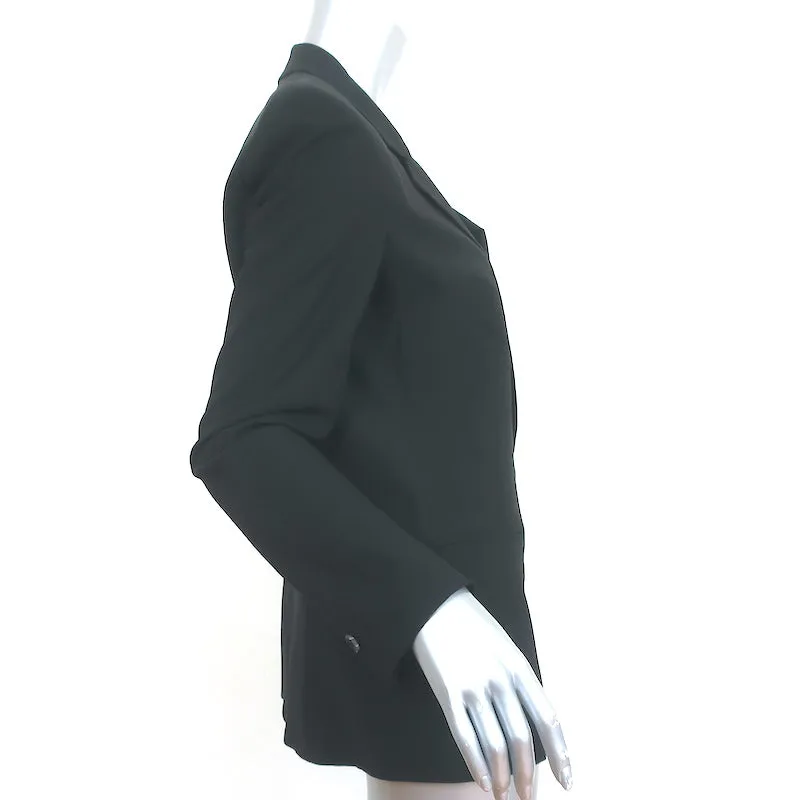 Helmut Lang Front Overlap Blazer Black Stretchy Wool Size 10