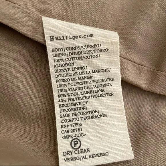 Hh-Hhh Hilfiger Women’s Wool Blend Blazer Jacket Size 0 Taupe Color