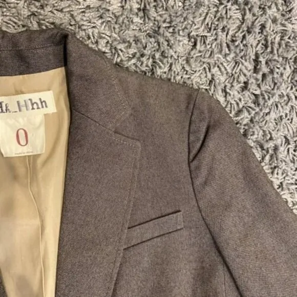 Hh-Hhh Hilfiger Women’s Wool Blend Blazer Jacket Size 0 Taupe Color