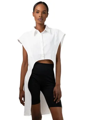High Low Button Up Blouse