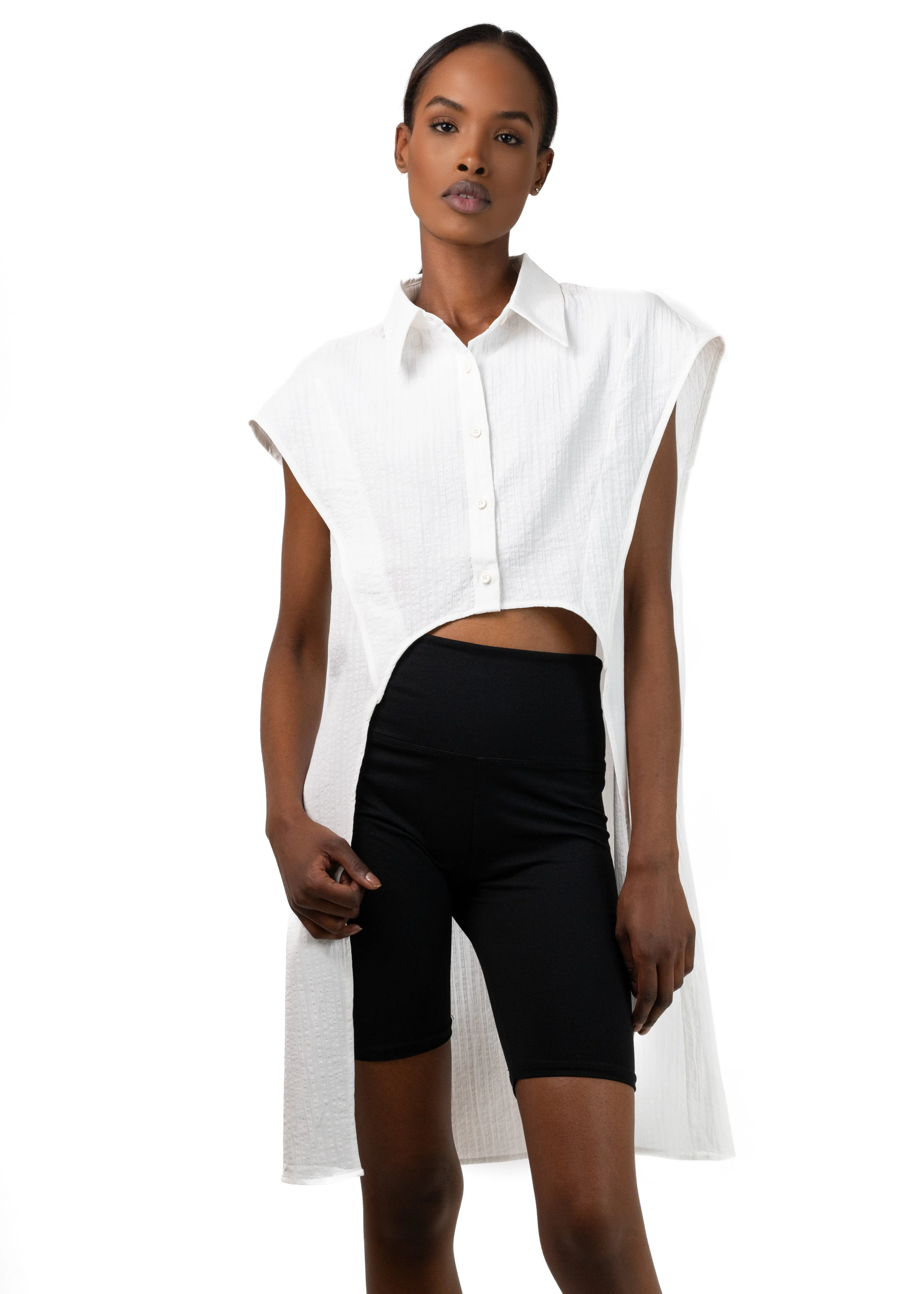 High Low Button Up Blouse