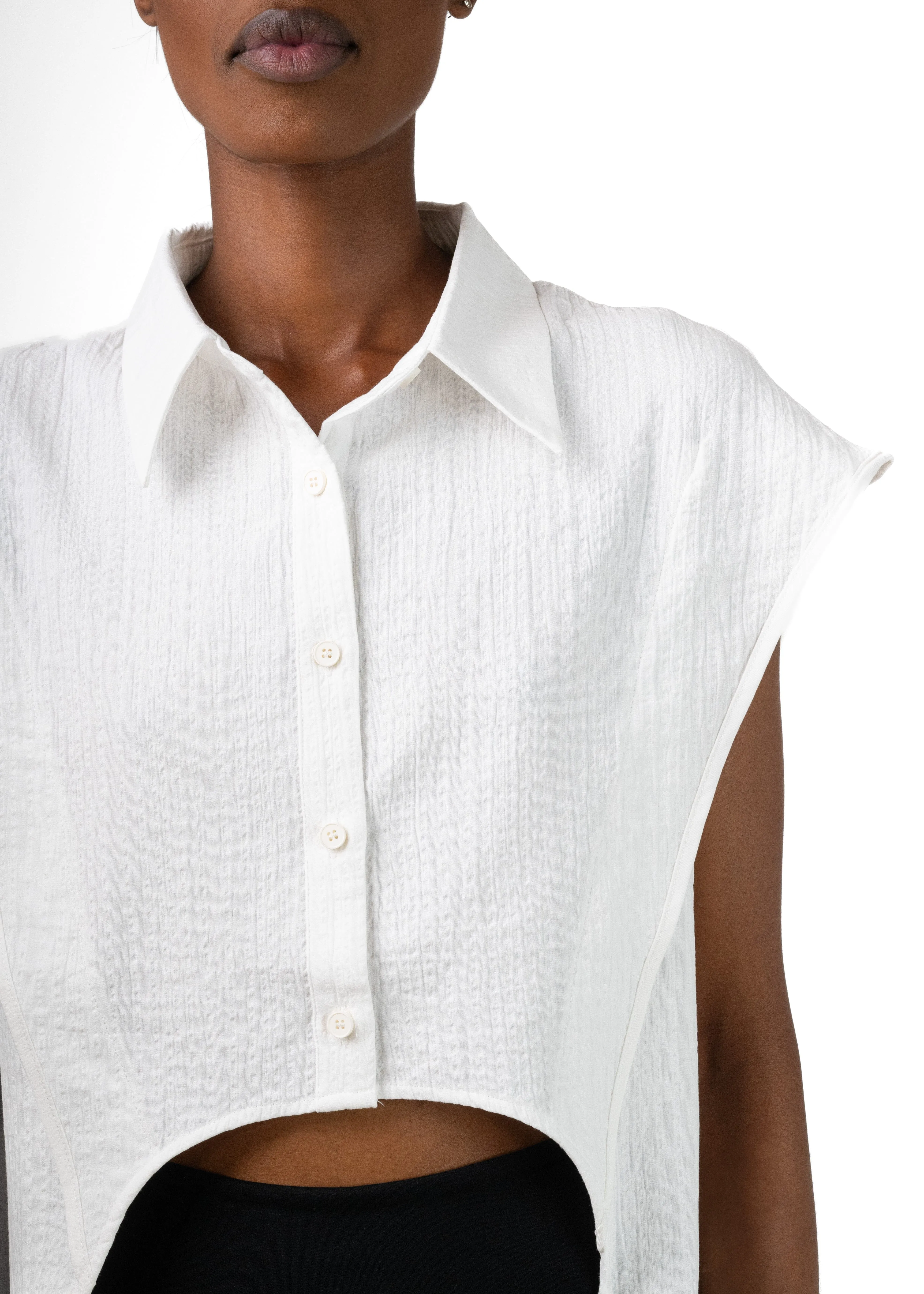 High Low Button Up Blouse