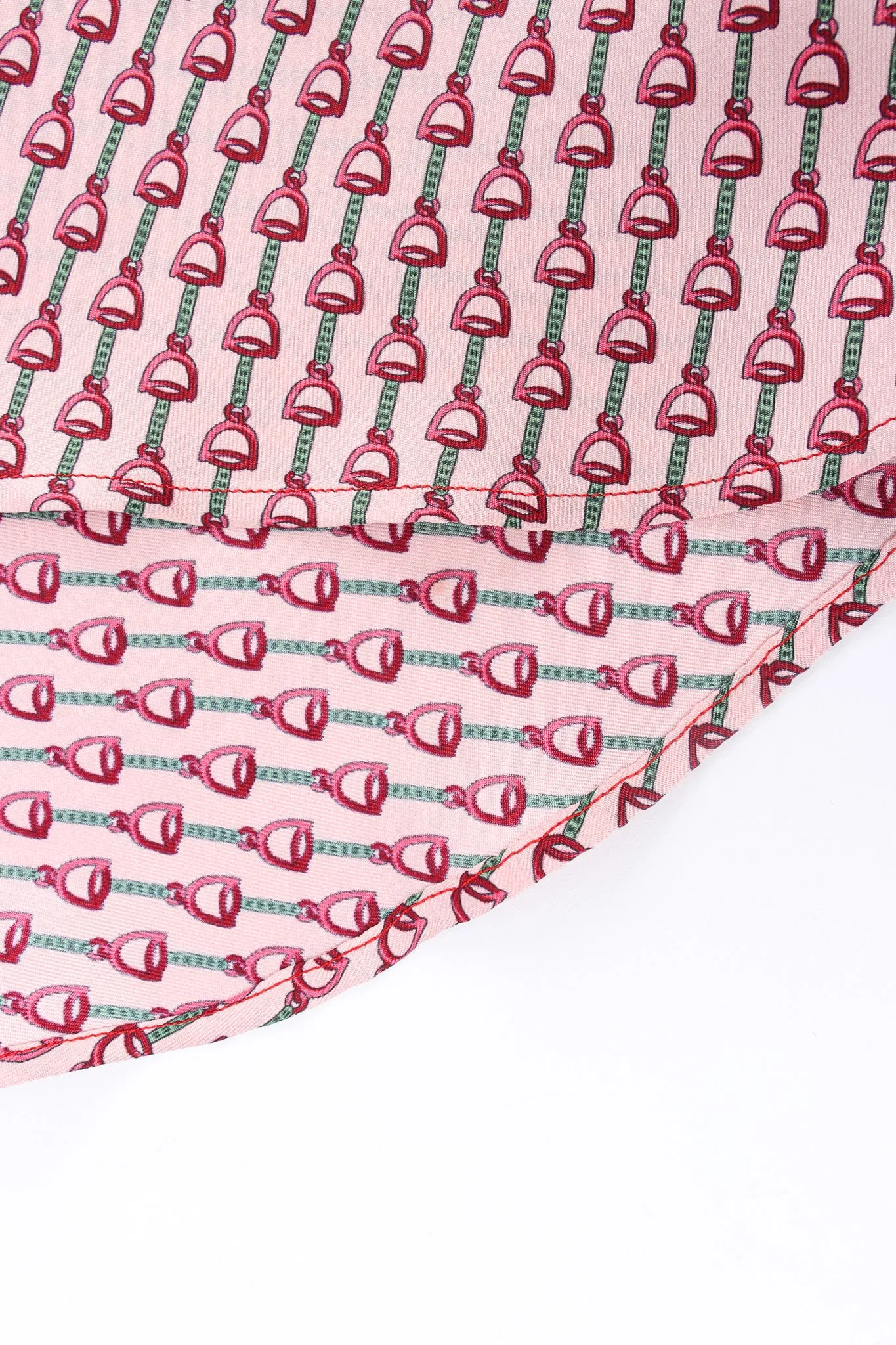 Horsebit Print Silk Blouse