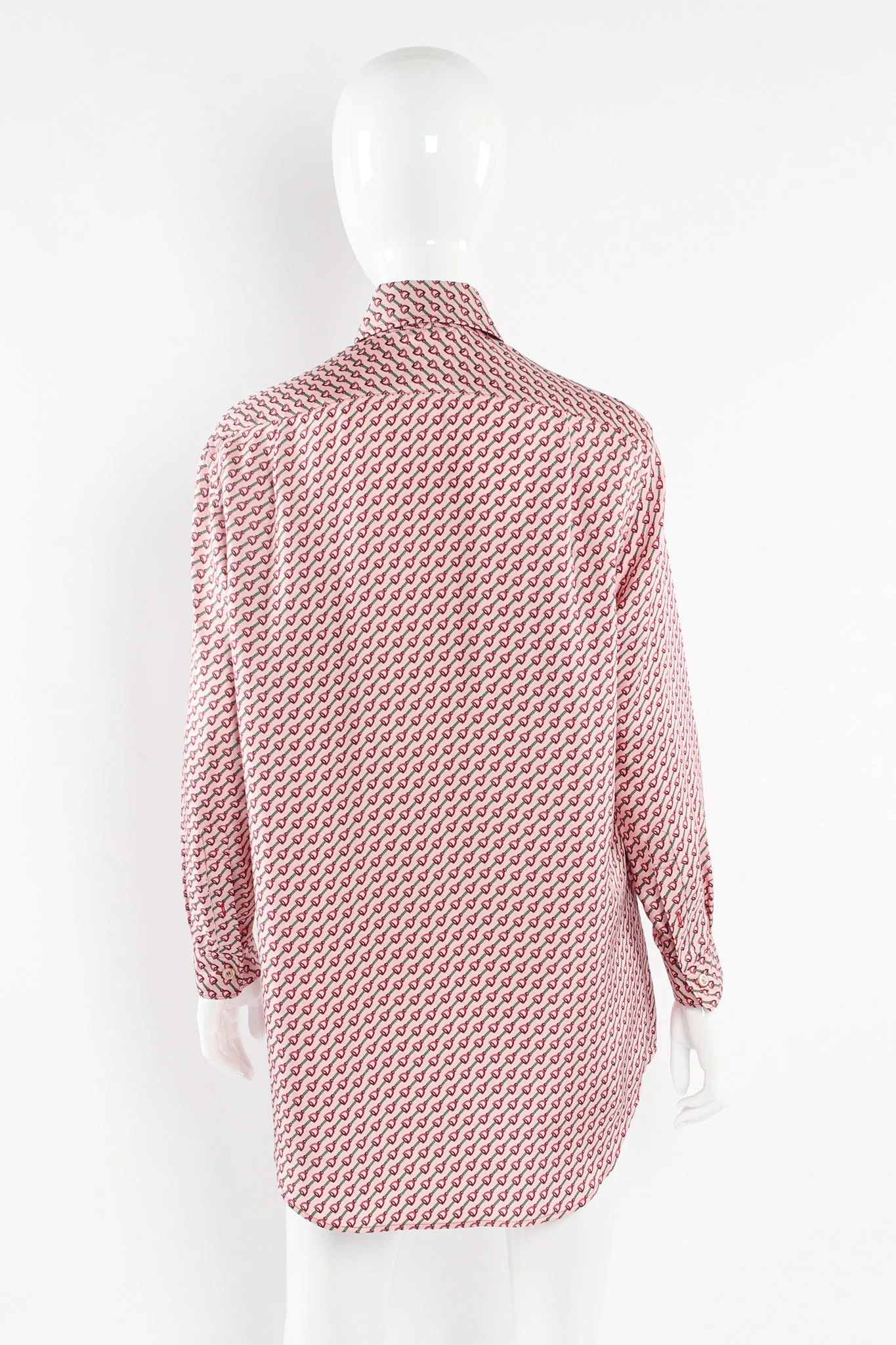 Horsebit Print Silk Blouse
