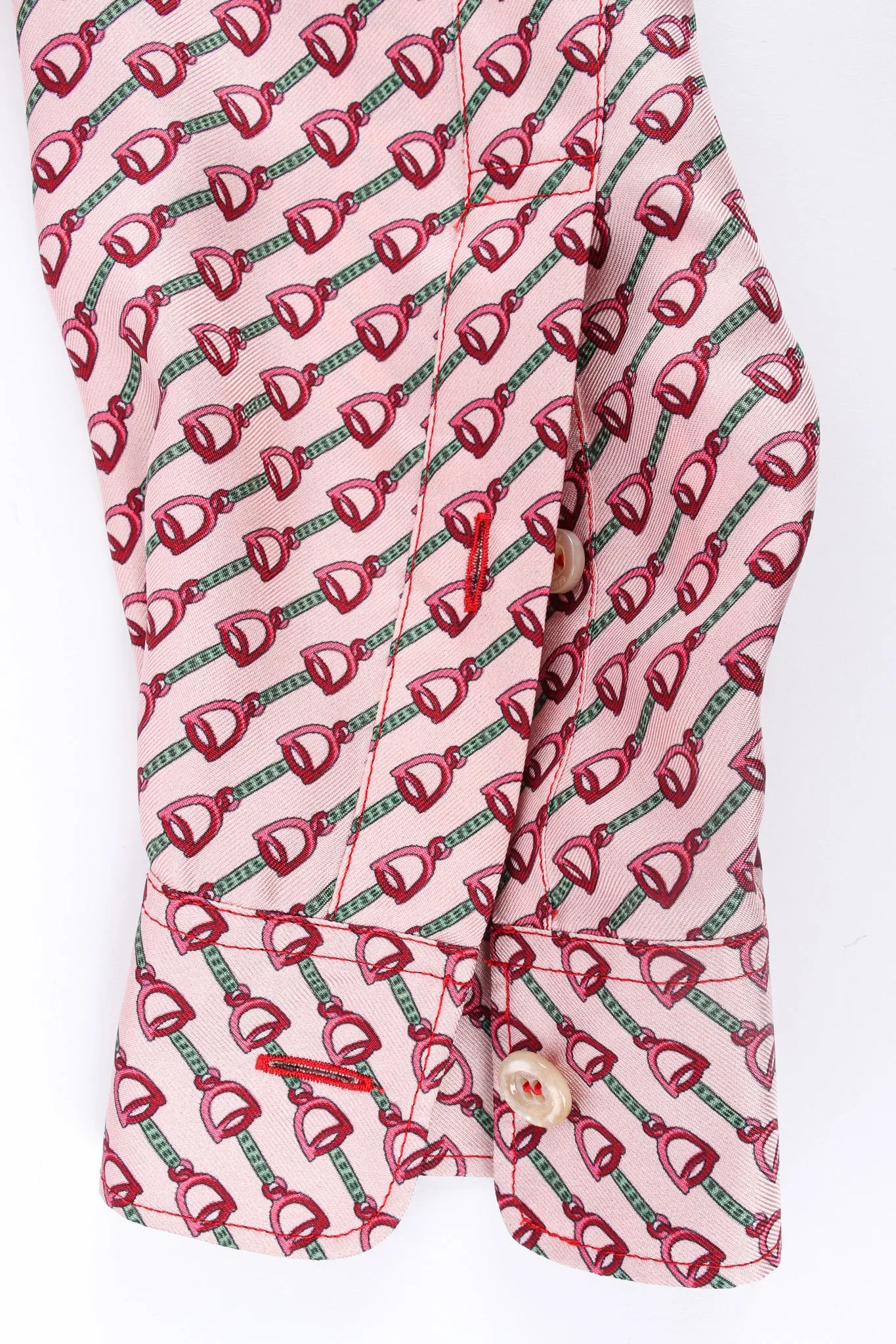 Horsebit Print Silk Blouse