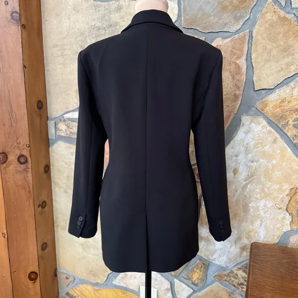 House of Harlow 1960 Black Open Front Boyfriend Blazer (L)