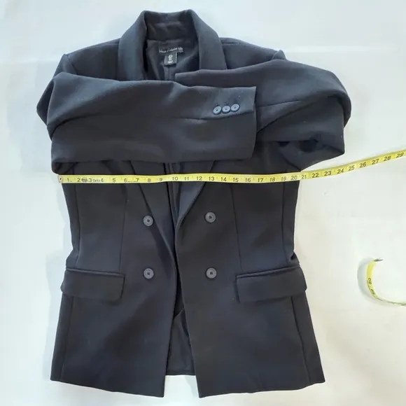 House of Harlow 1960 Black Open Front Boyfriend Blazer (L)