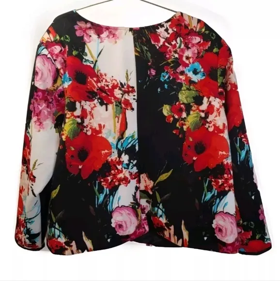 Igigi Yuliya Raquel Tahitian Blazer Jacket Woman Plus 26W 28W 4X 5X Floral Zip