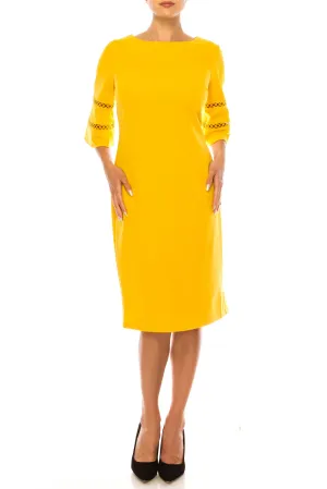 ILE Clothing SCS5901RE-M 3/4 BELL SLEEVE SHEATH DRESS