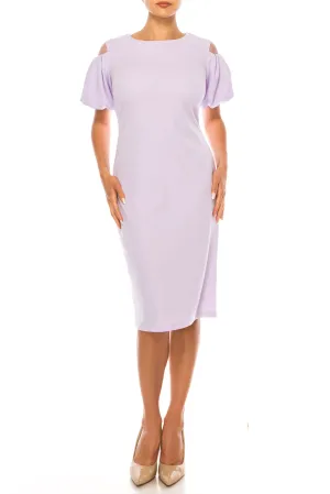 ILE SCS1383 CLOTHING PUFF SLEEVE SHEATH DRESS