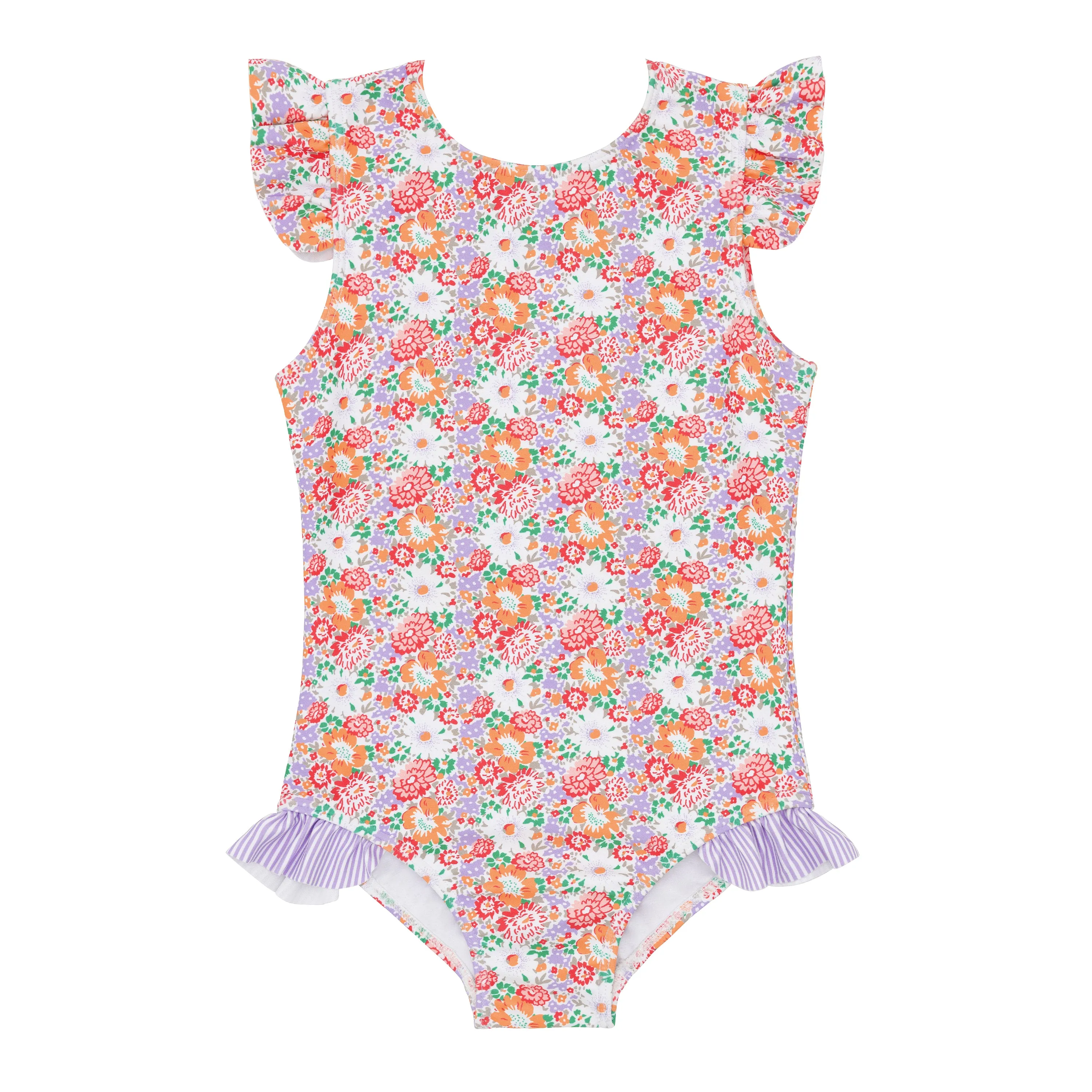 Island Blossom Ruffle Cap Sleeve Rashguard Suit