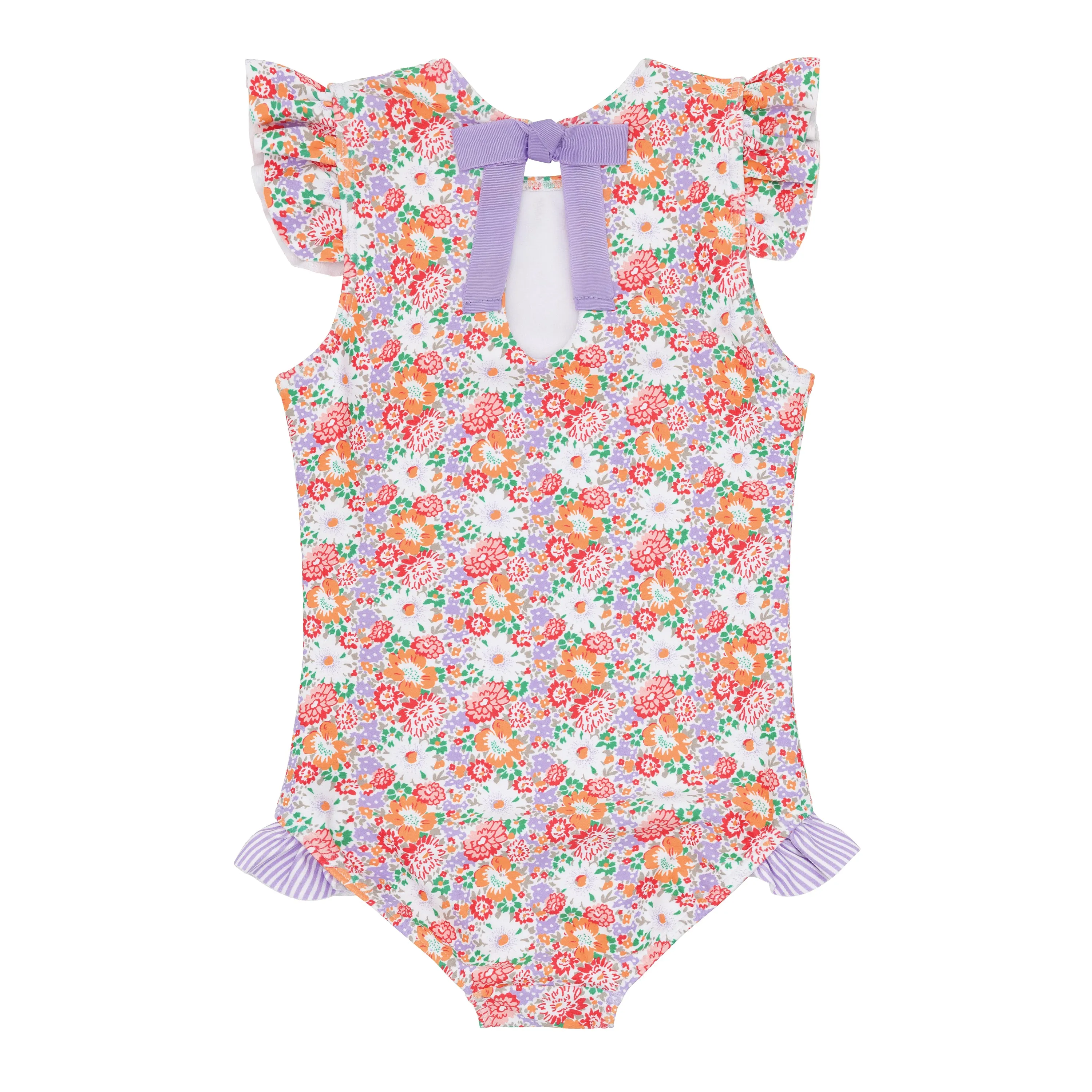 Island Blossom Ruffle Cap Sleeve Rashguard Suit