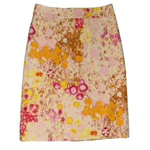 J. Crew Abstract Floral Pencil Skirt Sz 2