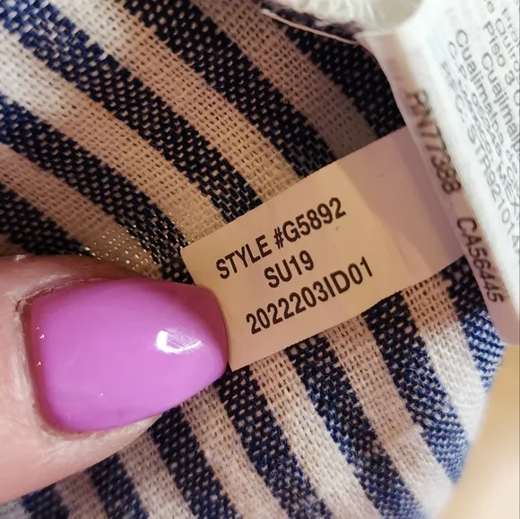 J. Crew Linen Blend Pull On Blue Stripe Knee Length A-line Skirt Size Large